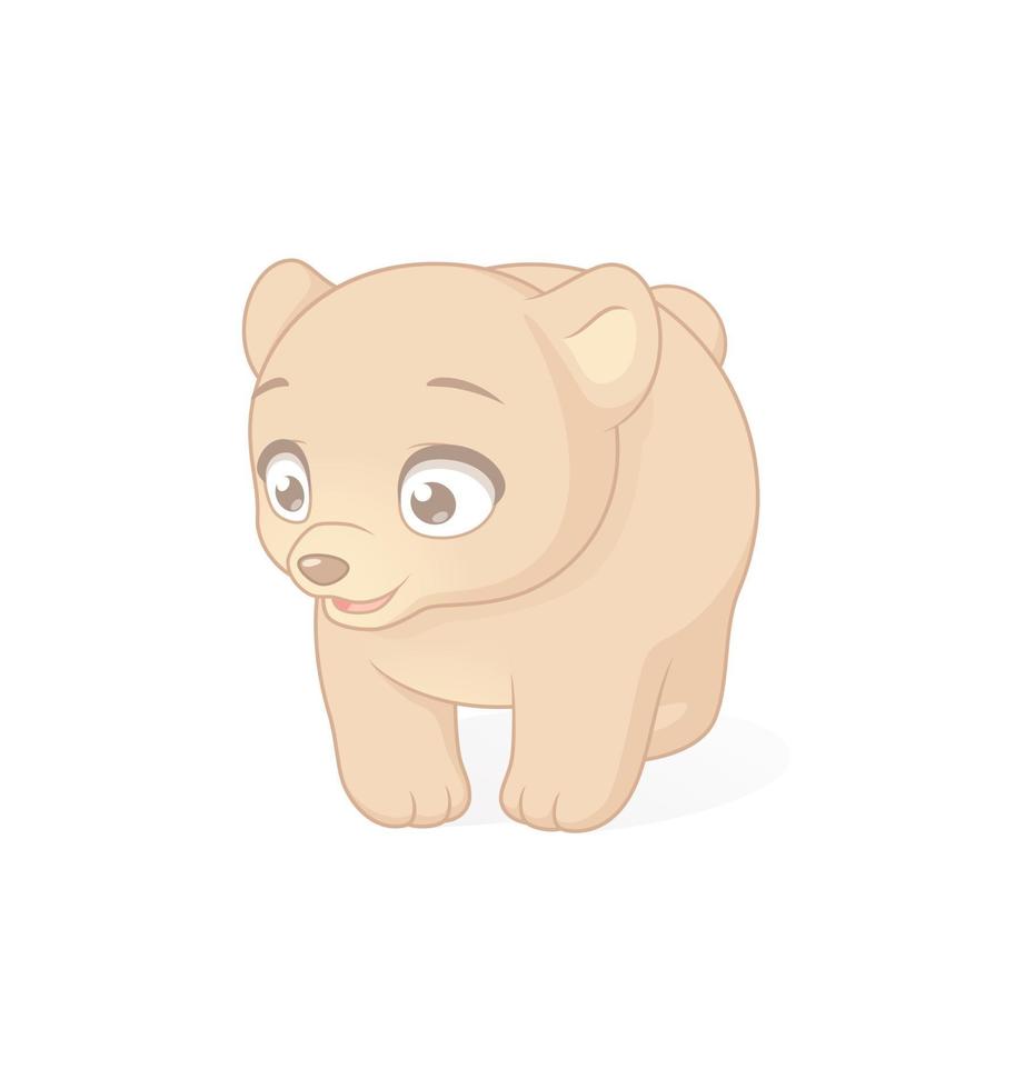 cute baby bear vector cartoon illustrazione isolati su sfondo bianco