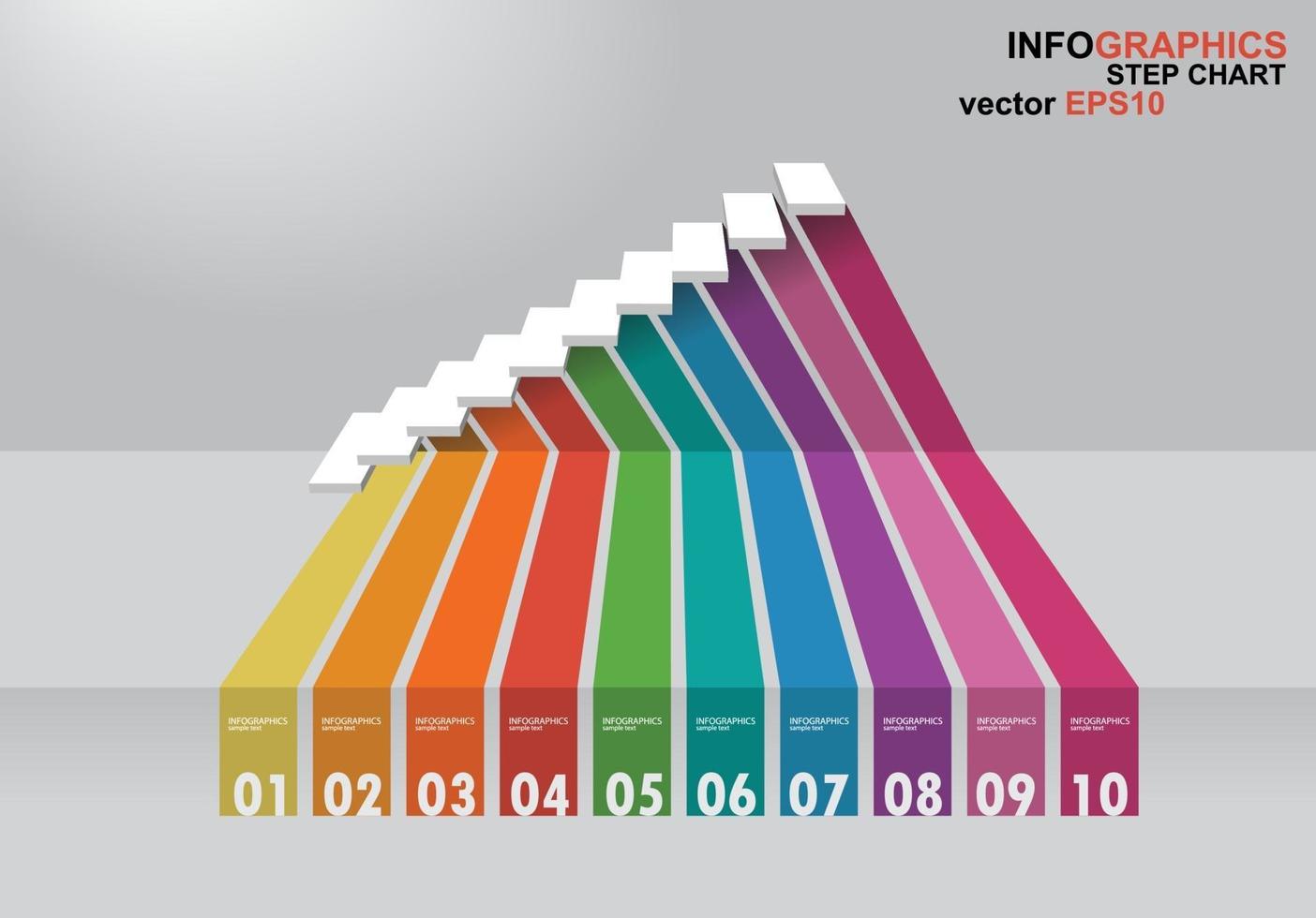 Infografica passo 3D vettore