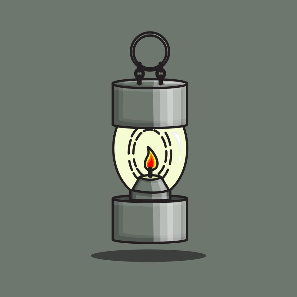 illustrazione della lampada della lanterna a olio vettore