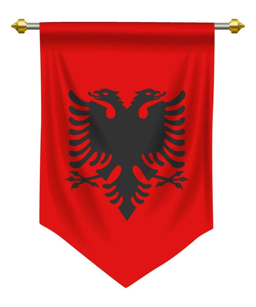 Albania bandierina su bianca vettore