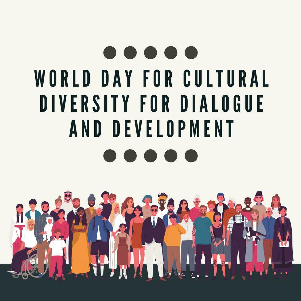 un' manifesto di mondo giorno per culturale diversità per dialogo e sviluppo vettore