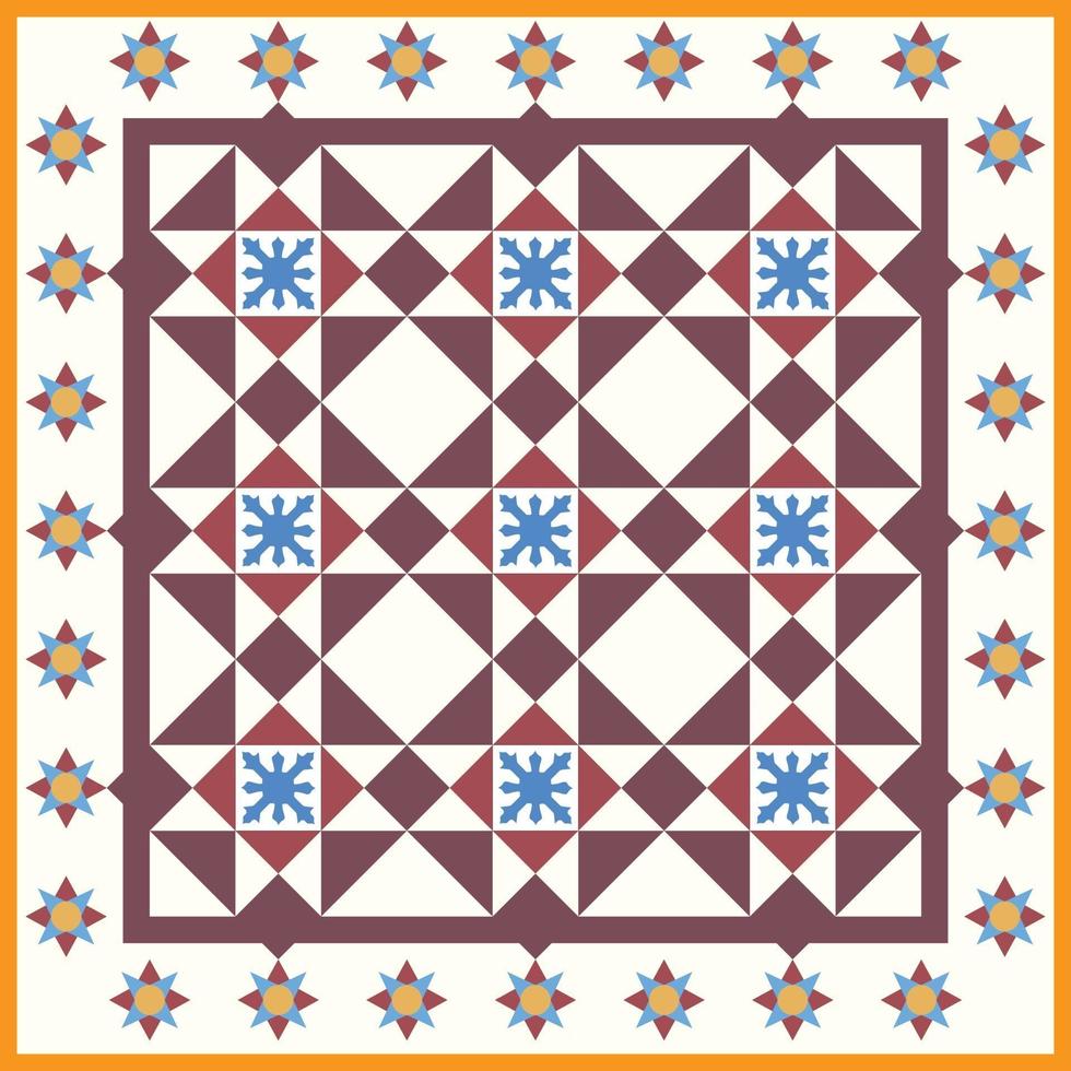 originale baba e nyonya peranakan geometrico floreale senza soluzione di piastrelle seamless pattern culturale malesia vettore