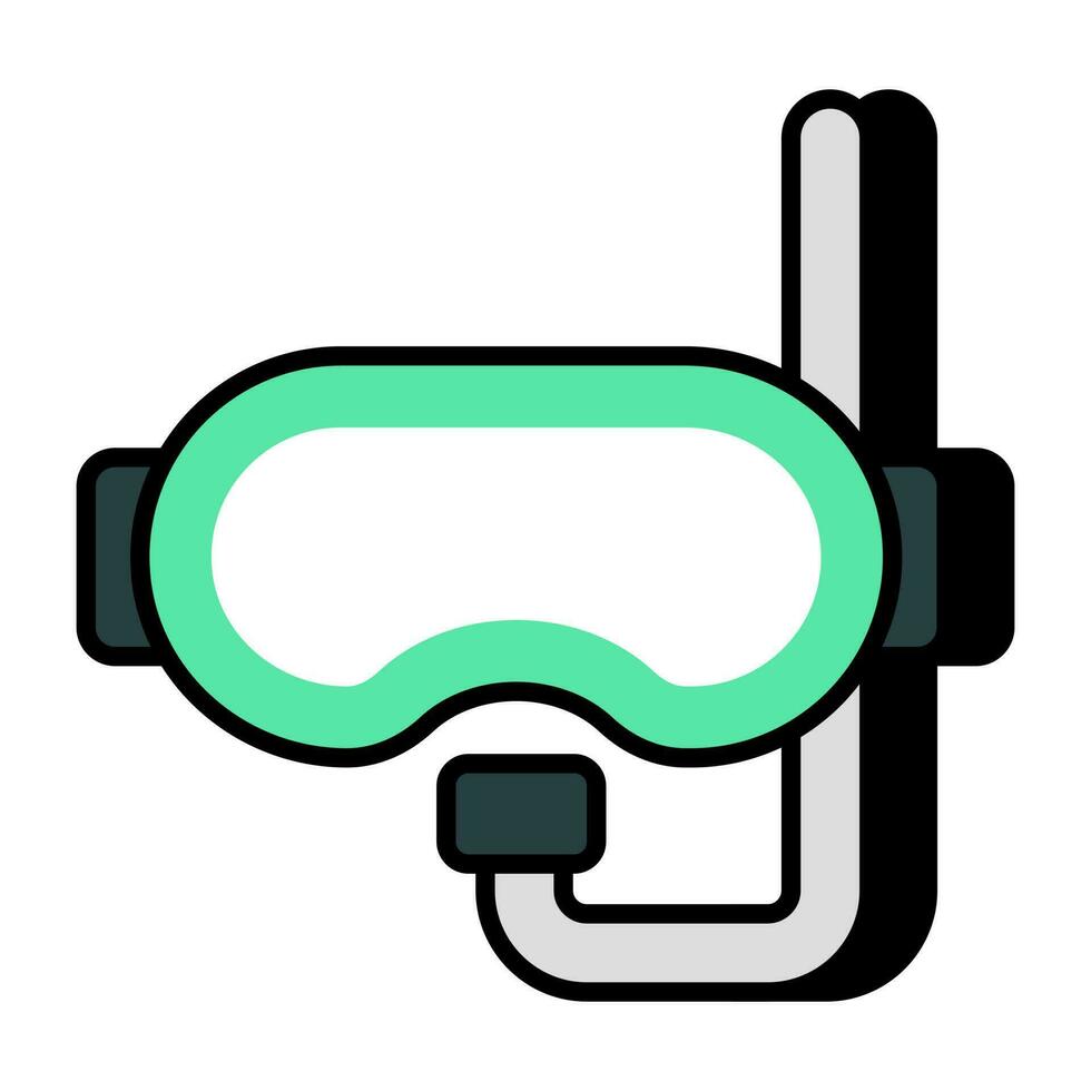 ossigeno tubo con occhiali, icona di lo snorkeling maschera vettore
