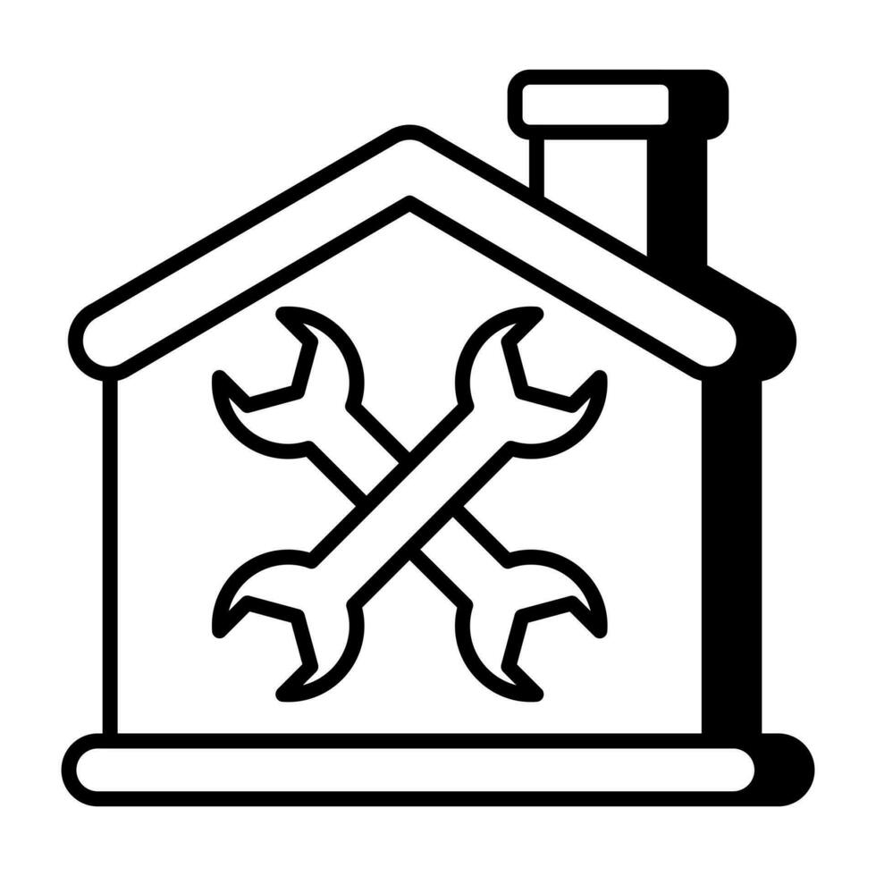 concettuale lineare design icona di casa Manutenzione vettore