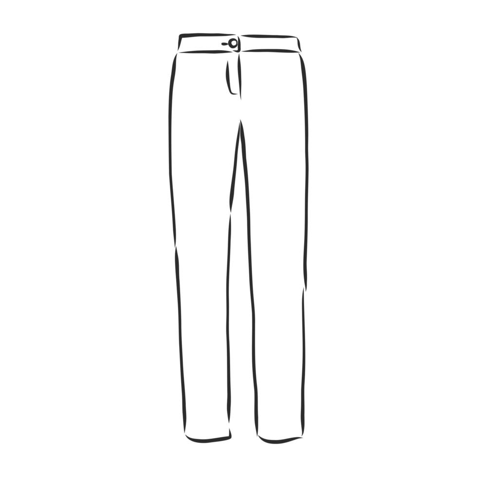 disegno tecnico dell'illustrazione di schizzo di vettore di pantaloni classici pantaloni