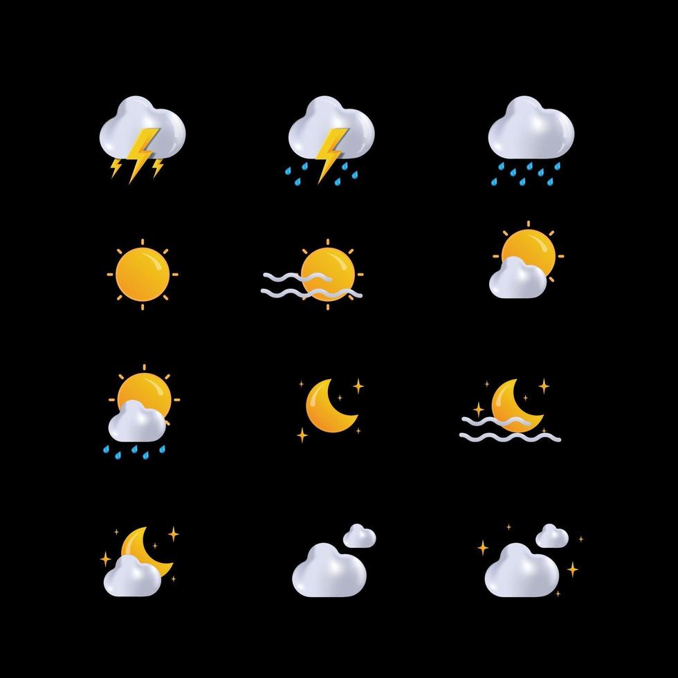 meteo 3d icona vettore