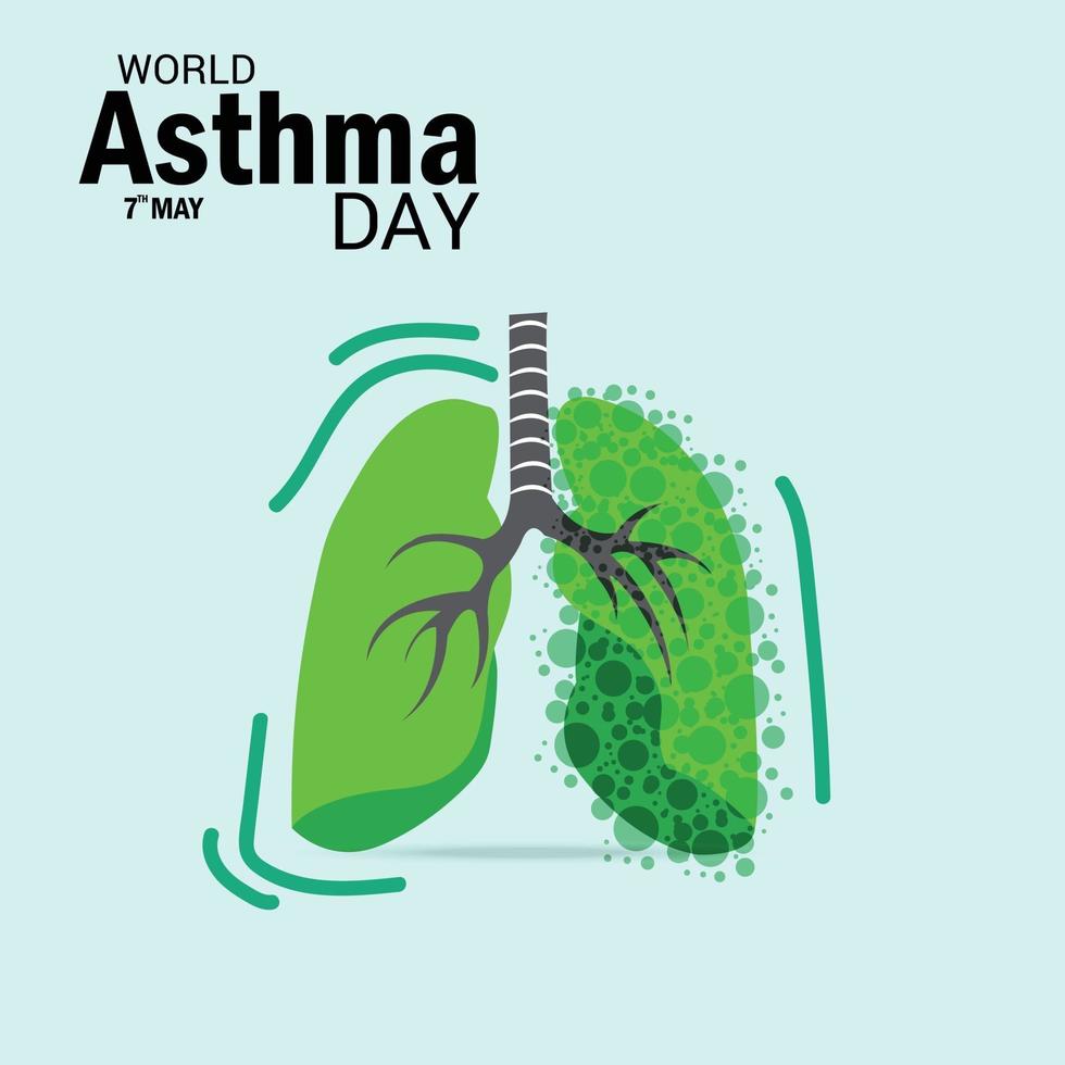 illustrazione vettoriale di uno sfondo per la giornata mondiale dell'asma