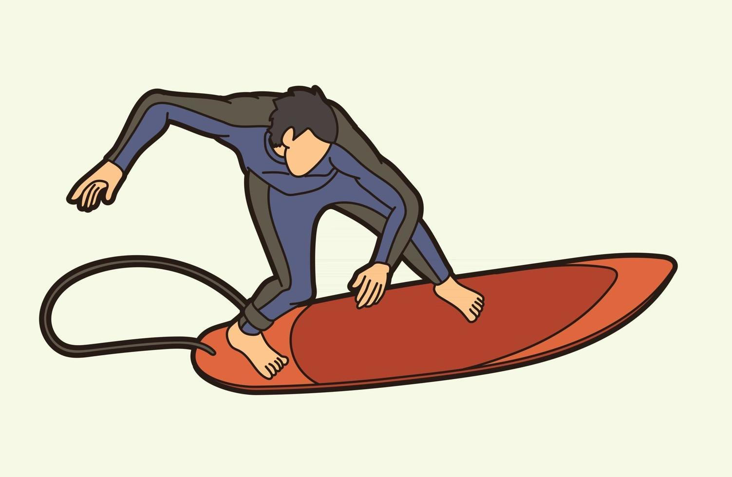 giocatore di surf sport vettore