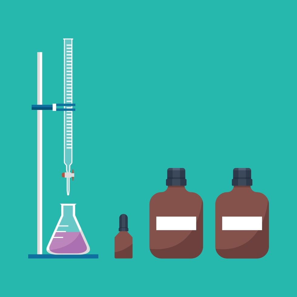 attrezzatura di titolazione a base di acido nel vettore di laboratorio di chimica