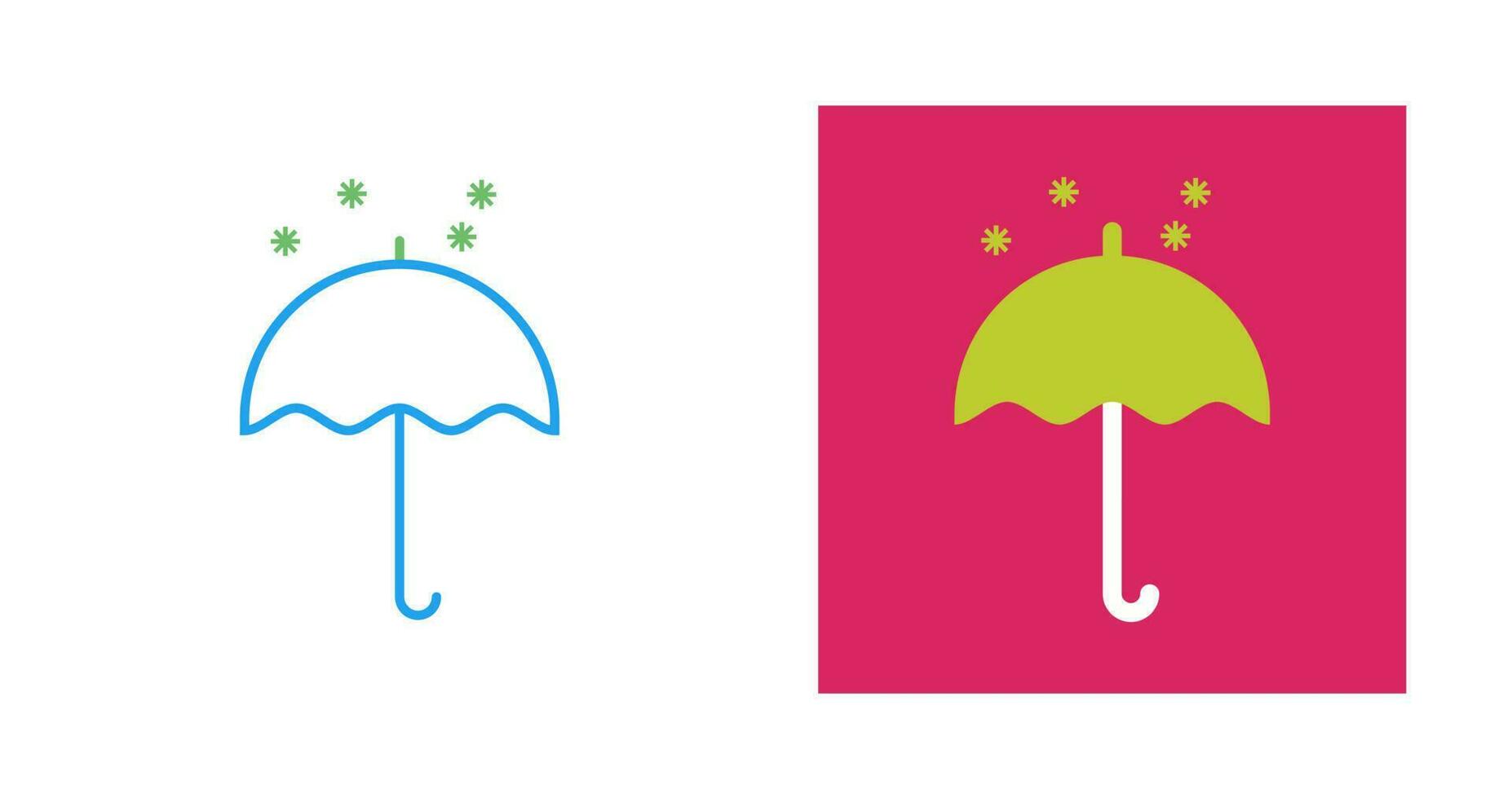 ombrello con neve vettore icona