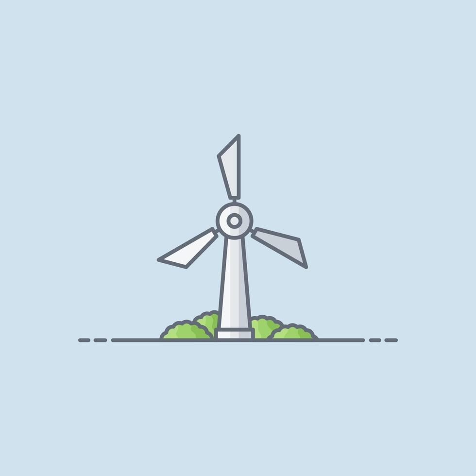 illustrazione vettoriale di impianto eolico