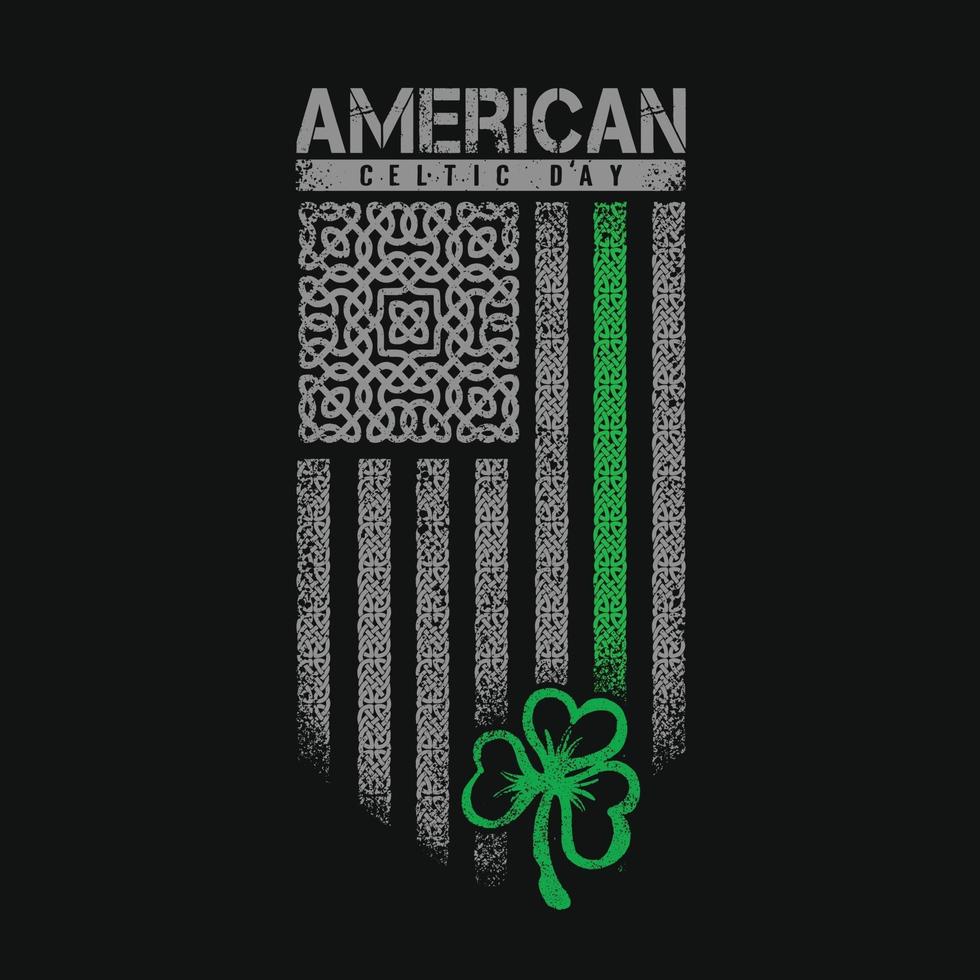 American celtic day flag grunge illustrazione vettore