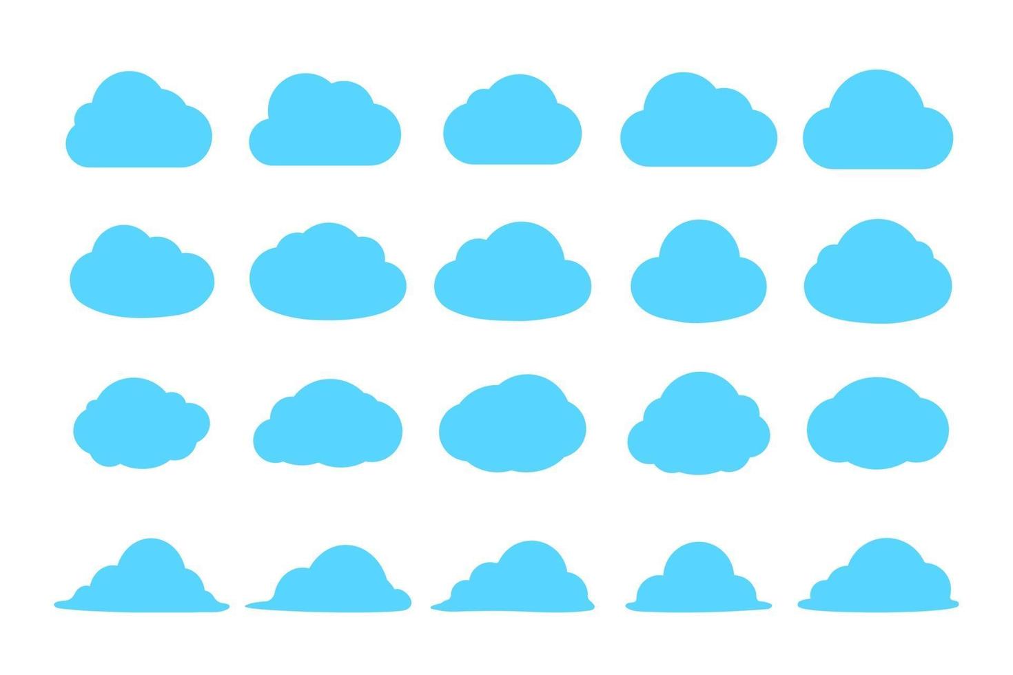 semplice cloud set design vettoriale isolato su sfondo
