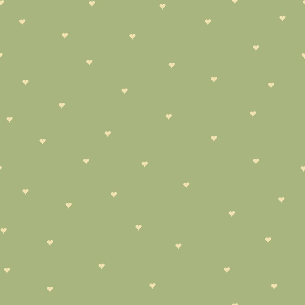 piccoli cuori su sfondo verde seamless pattern vettore