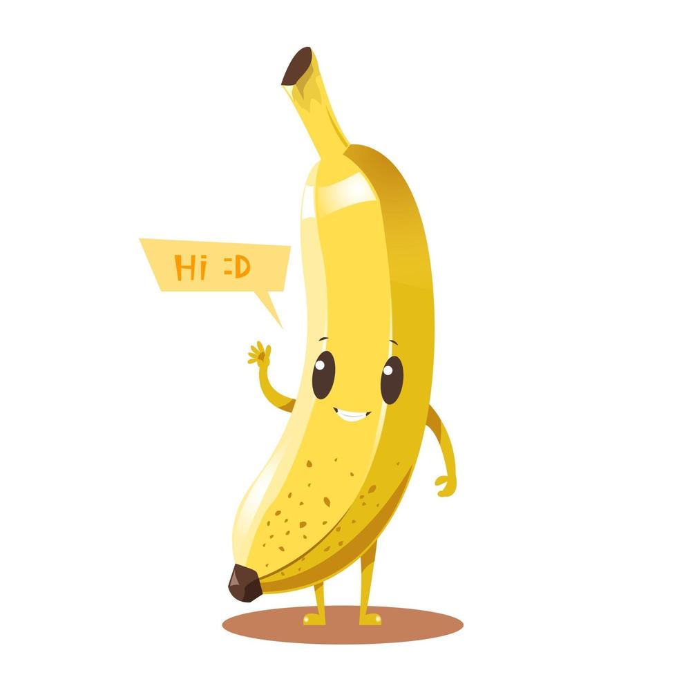 disegno del personaggio dei cartoni animati di banana vettore