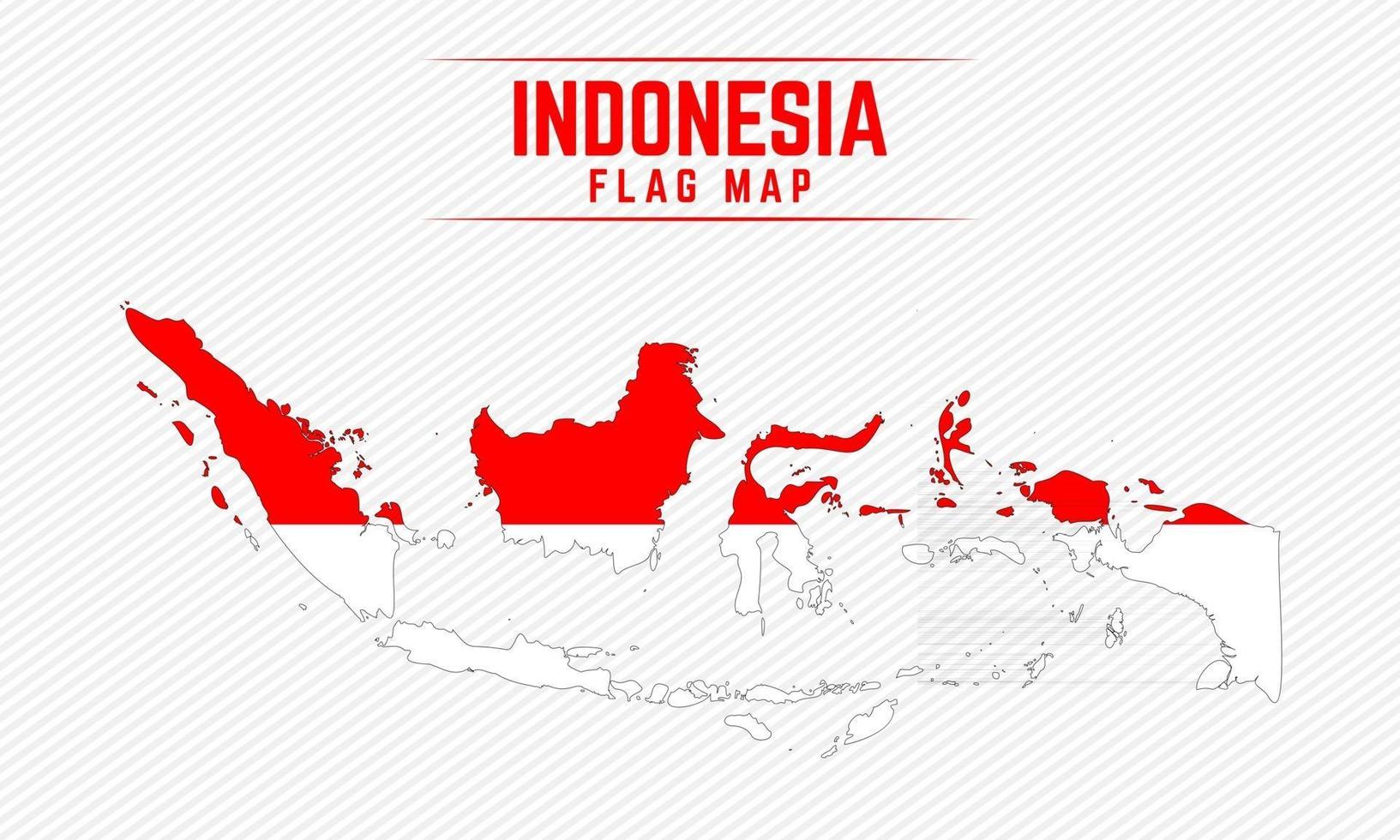 Mappa di bandiera dell'indonesia vettore