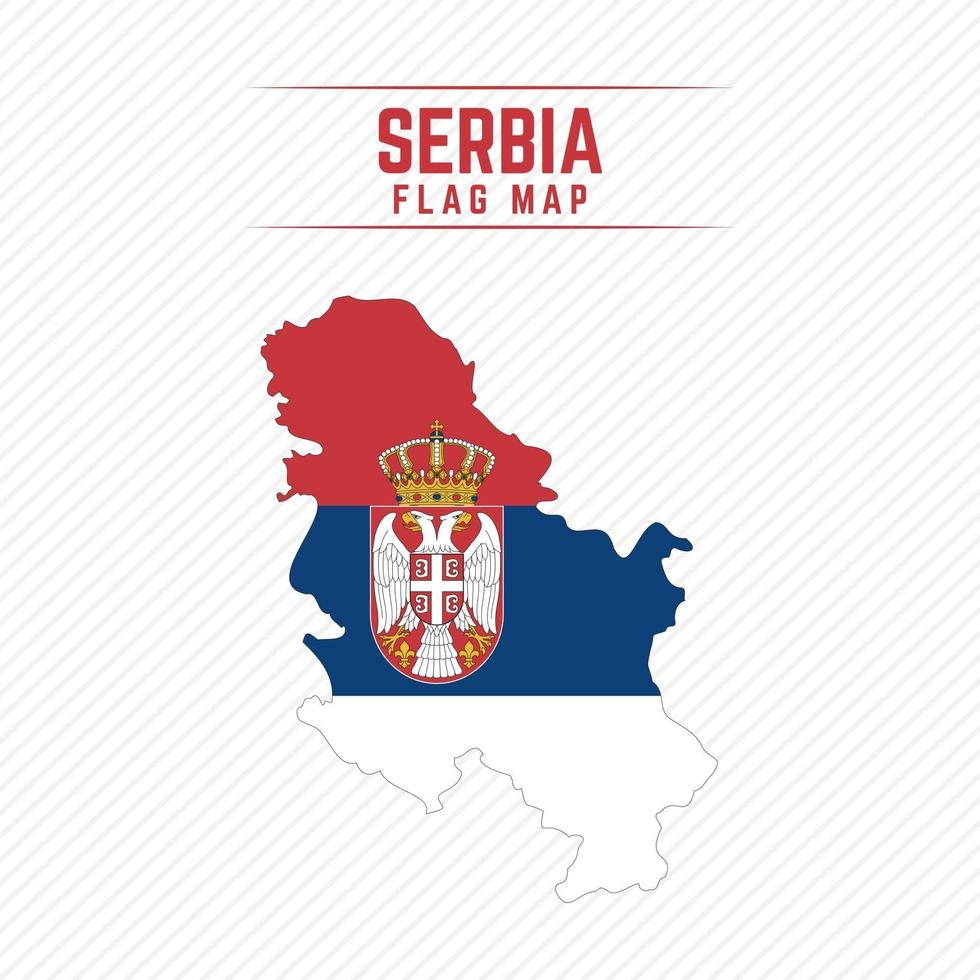 bandiera mappa della serbia vettore