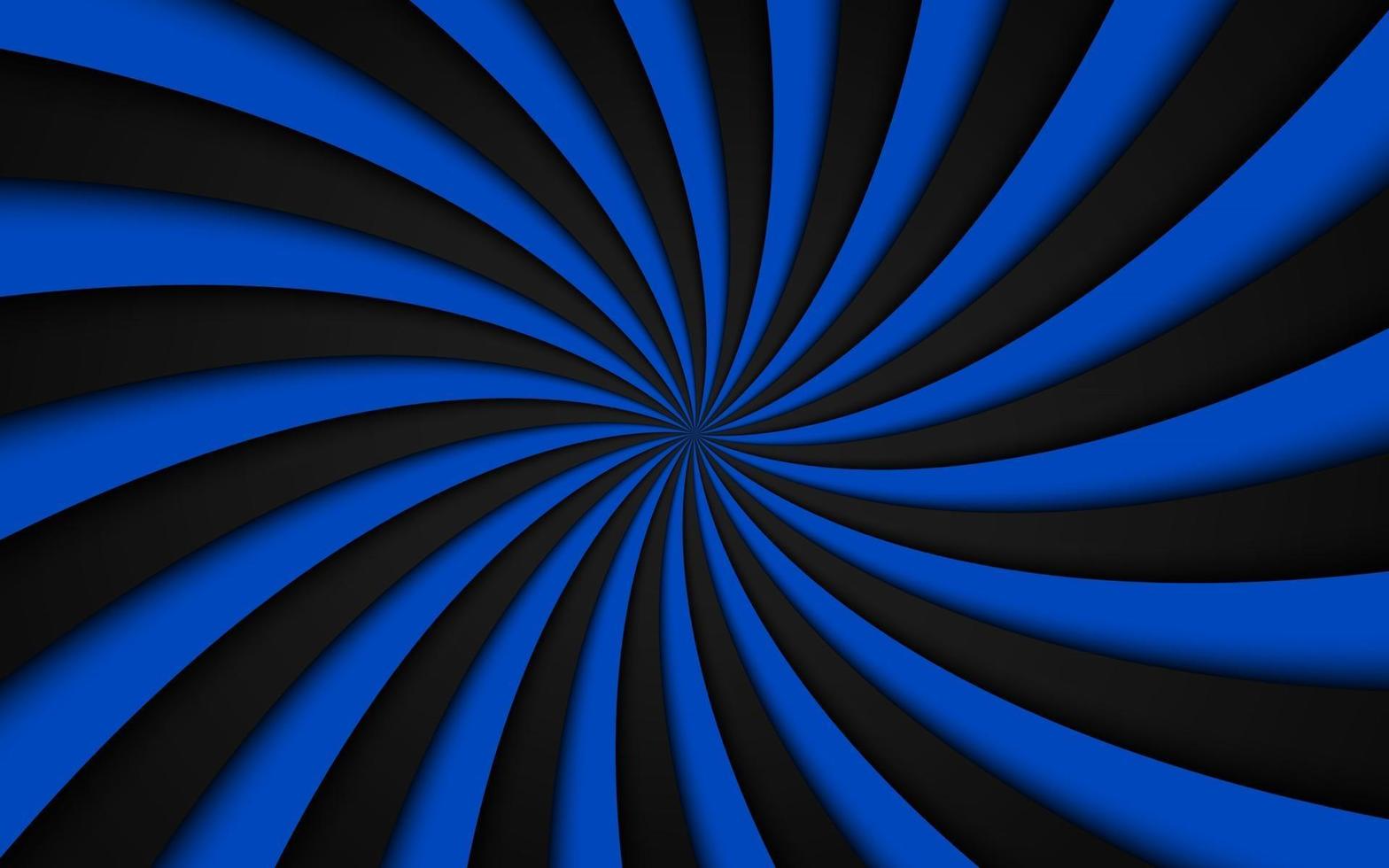 sfondo a spirale nero e blu vorticoso modello radiale illustrazione vettoriale astratta