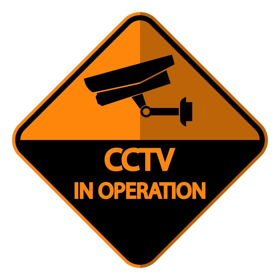 etichetta telecamera cctv segno di videosorveglianza nera vettore