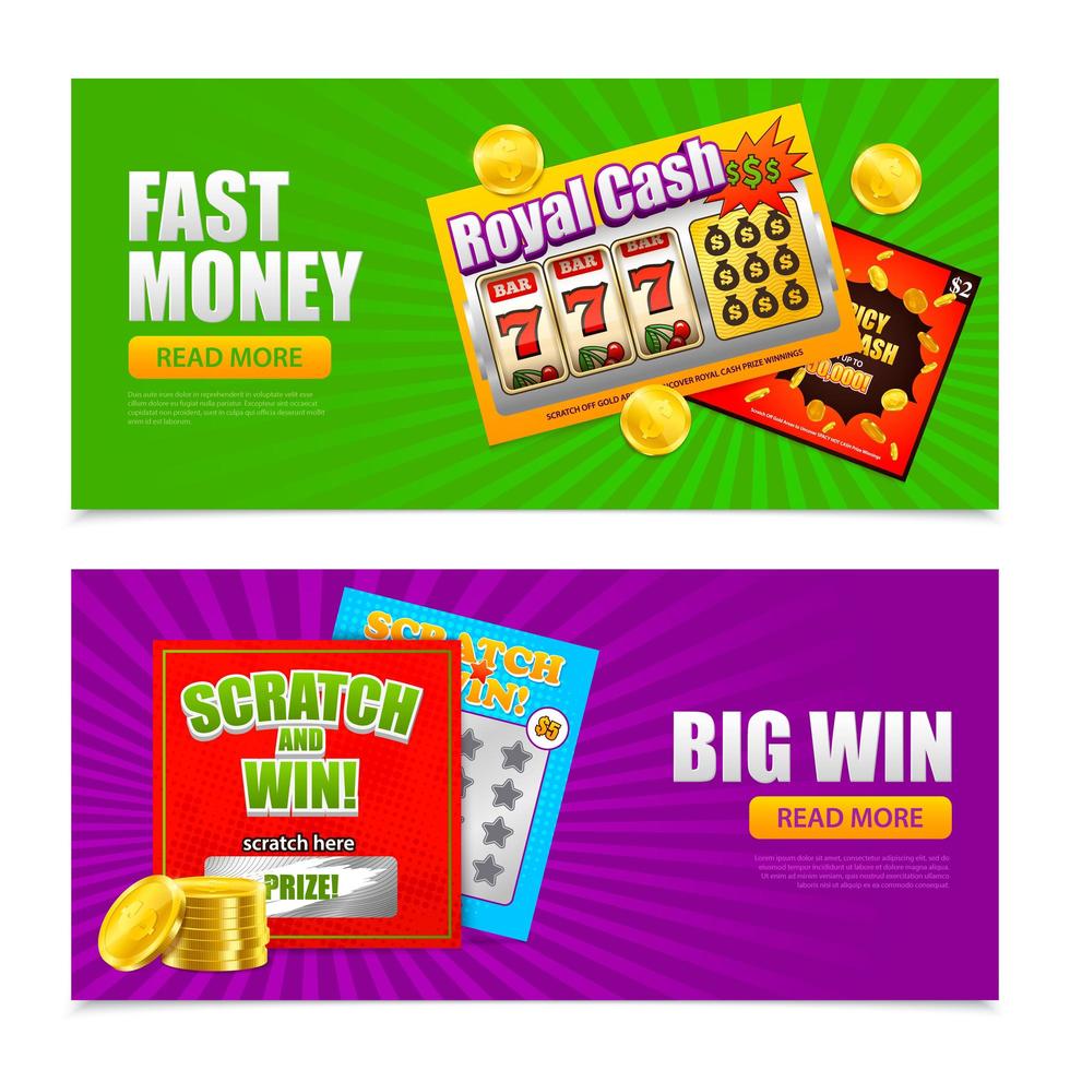 illustrazione di vettore di banner online della lotteria