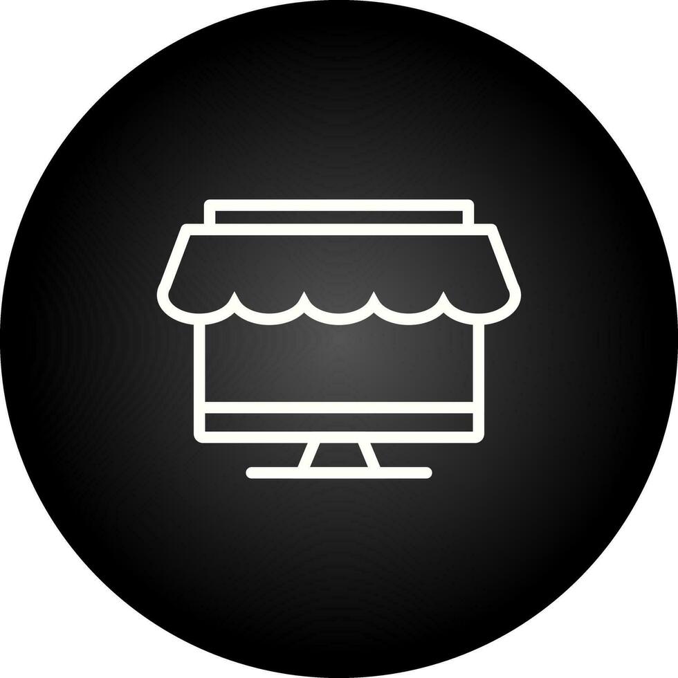 icona della linea di acquisto online vettore