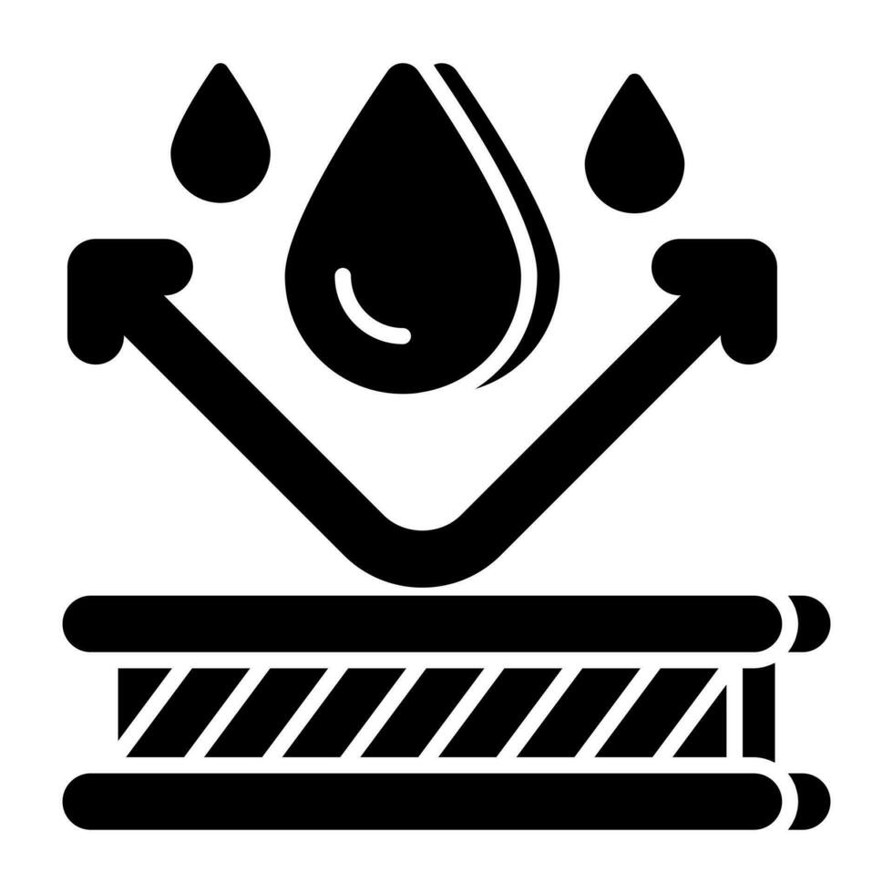 un' unico design icona di acqua repellente vettore