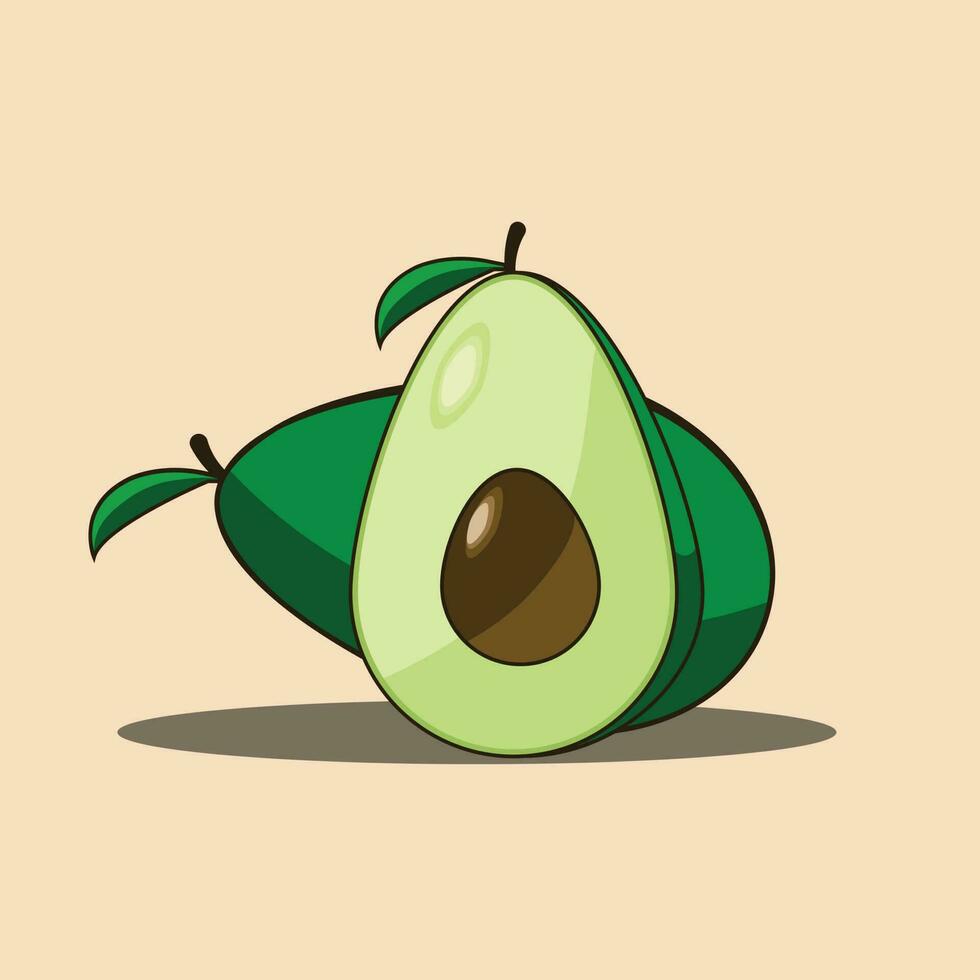 vettore illustrazione fetta avocado