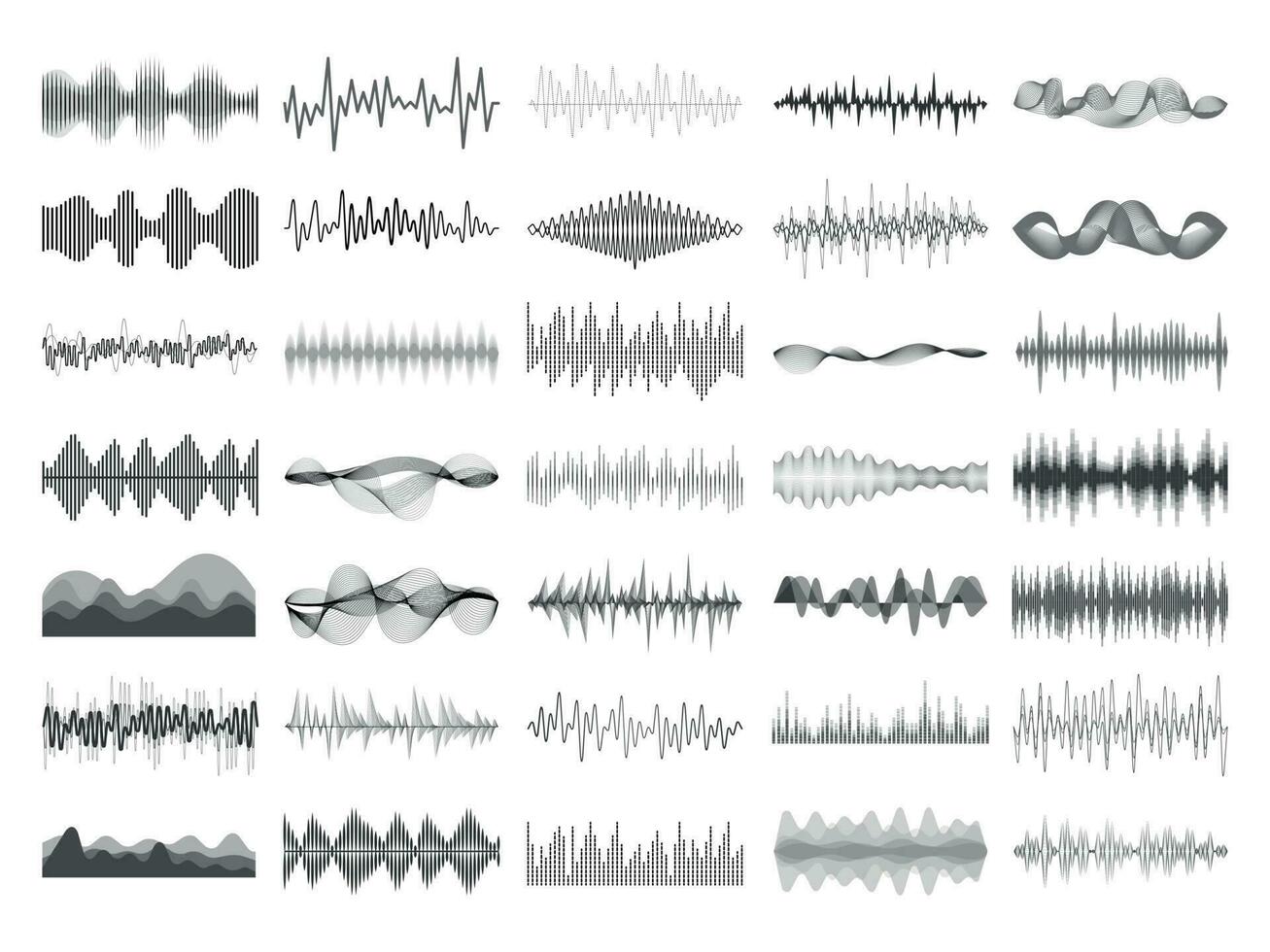 suono onda e musica digitale equalizzatore pannello. onda sonora ampiezza sonico battere pulse voce visualizzazione vettore illustrazione
