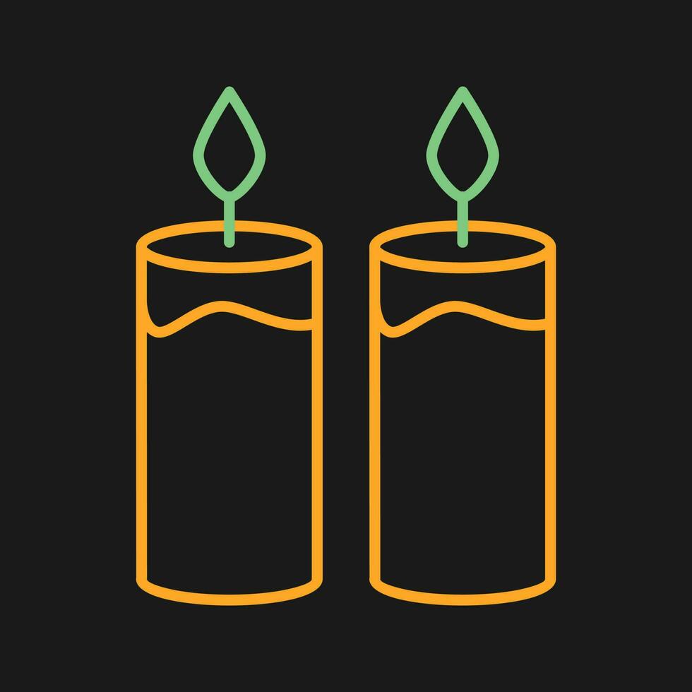 Due candele vettore icona