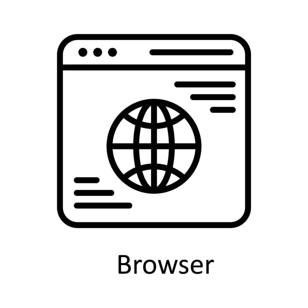 del browser vettore schema icona design illustrazione. opera nel progresso simbolo su bianca sfondo eps 10 file