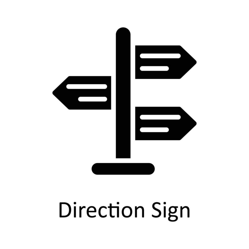 direzione cartello vettore solido icona design illustrazione. Posizione e carta geografica simbolo su bianca sfondo eps 10 file