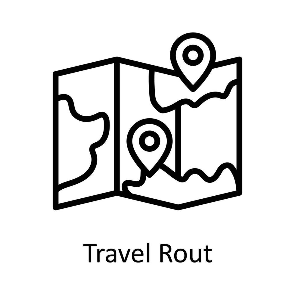 viaggio rotta vettore schema icona design illustrazione. Posizione e carta geografica simbolo su bianca sfondo eps 10 file
