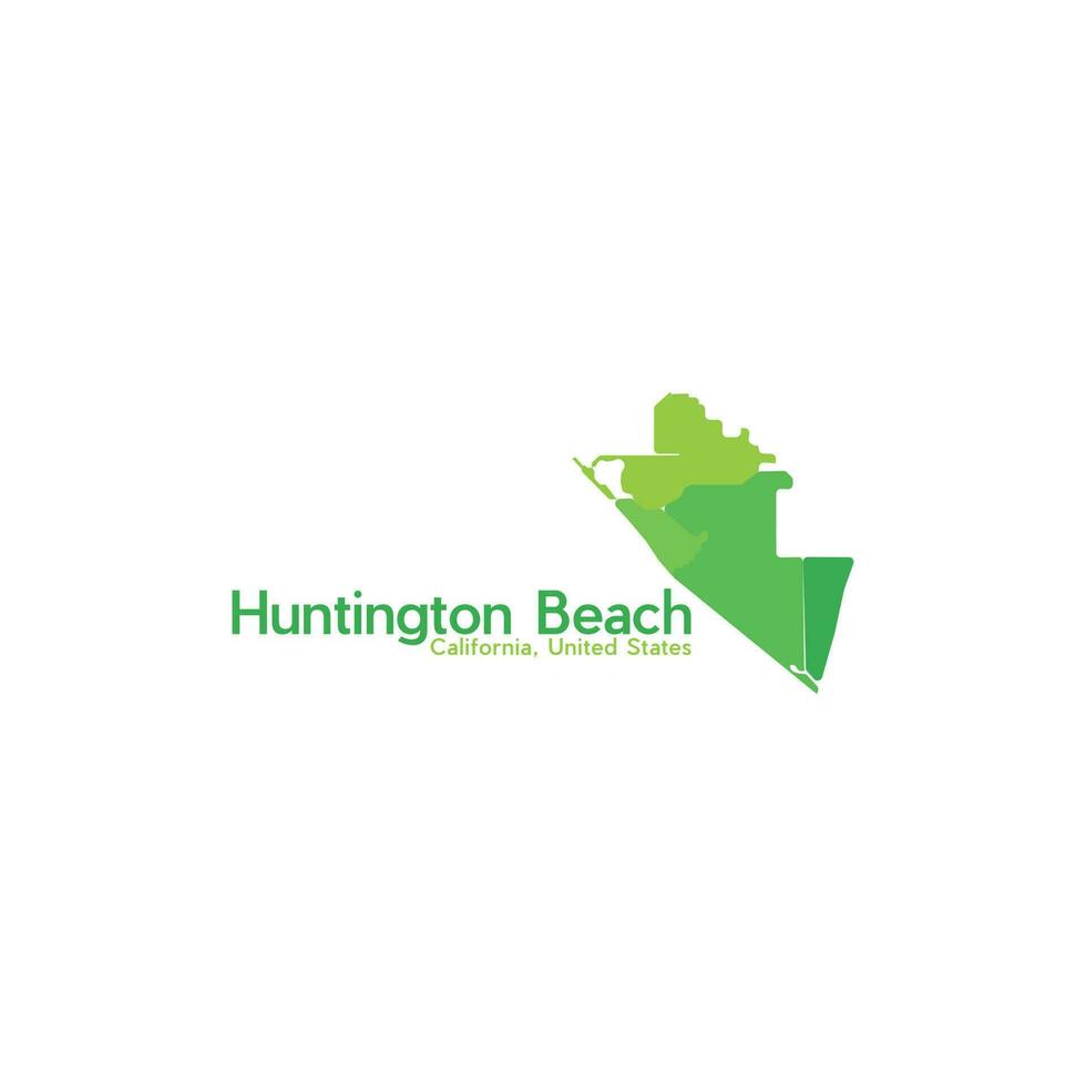 Huntington spiaggia città carta geografica geometrico moderno logo vettore