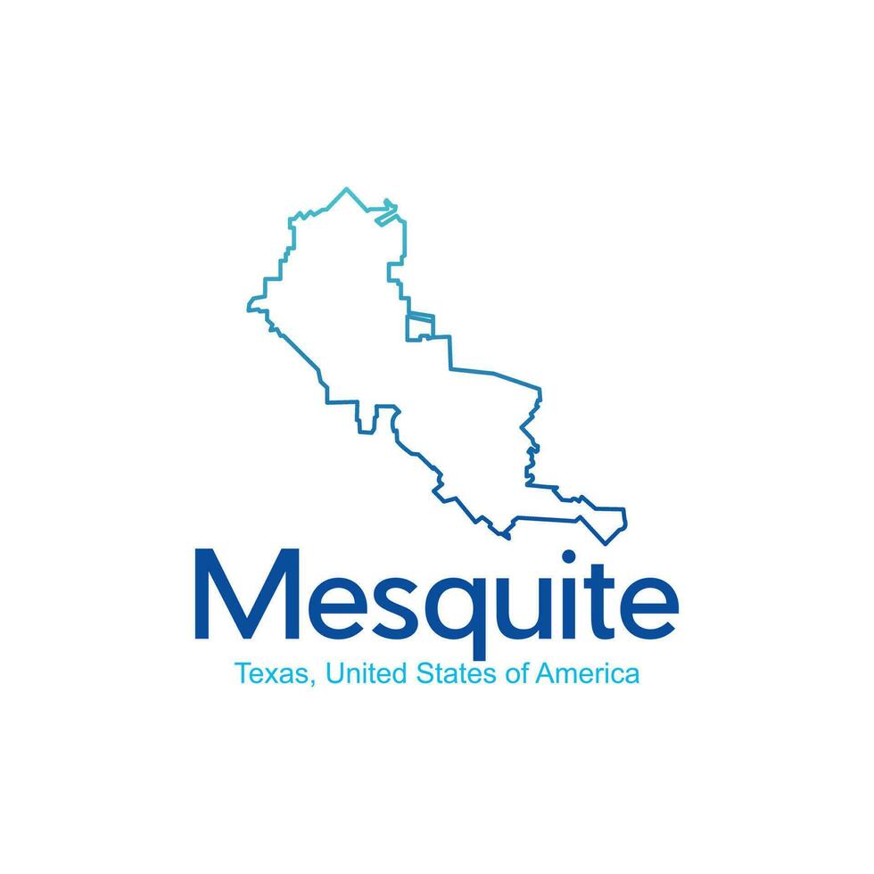 carta geografica di mesquite Texas città linea moderno creativo logo vettore