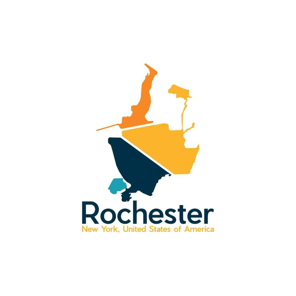 rochester città carta geografica moderno creativo design vettore