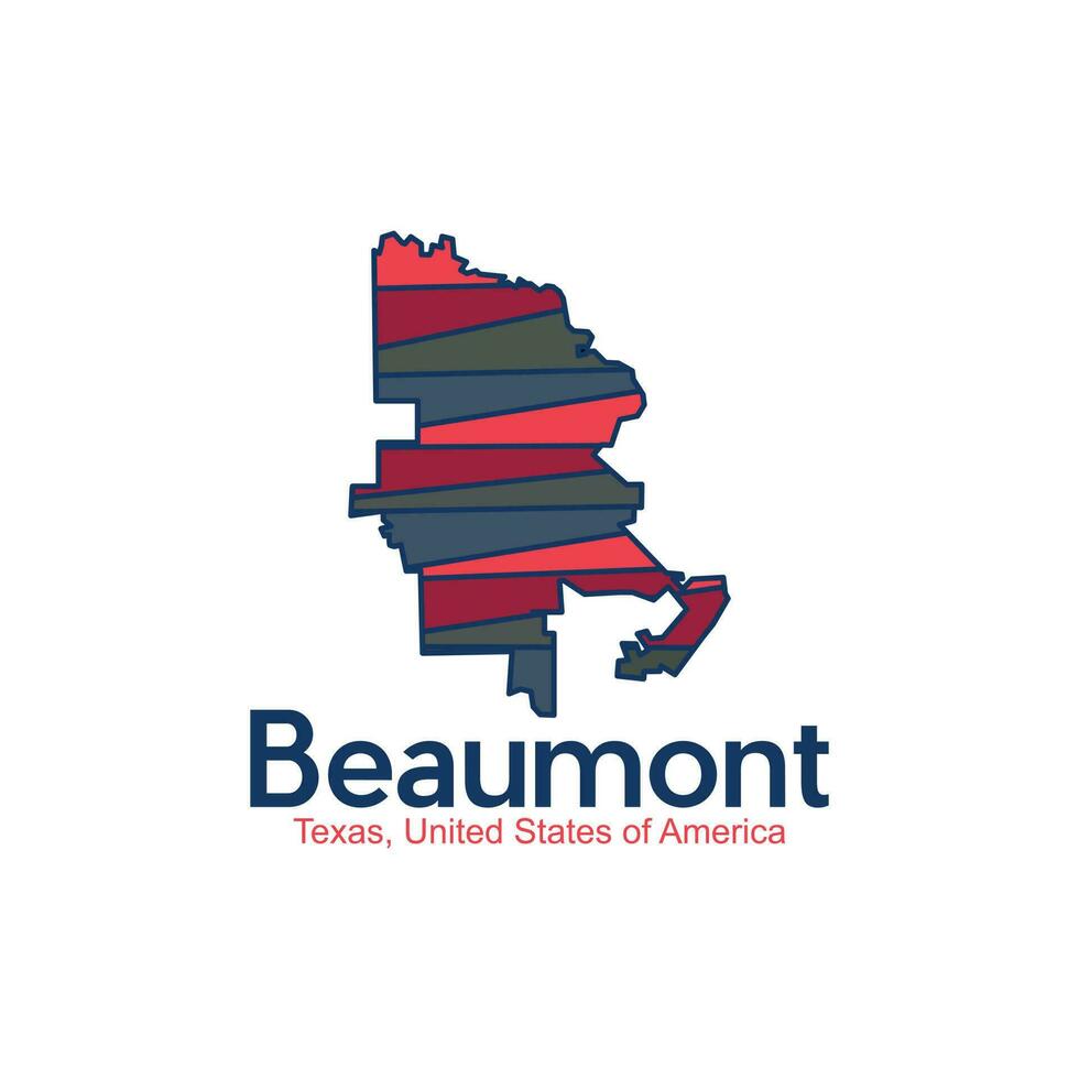 carta geografica di beaumont Texas città moderno geometrico design vettore