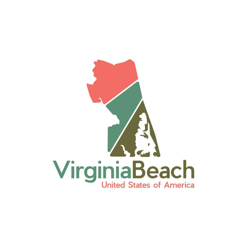 Virginia spiaggia città geometrico creativo design vettore