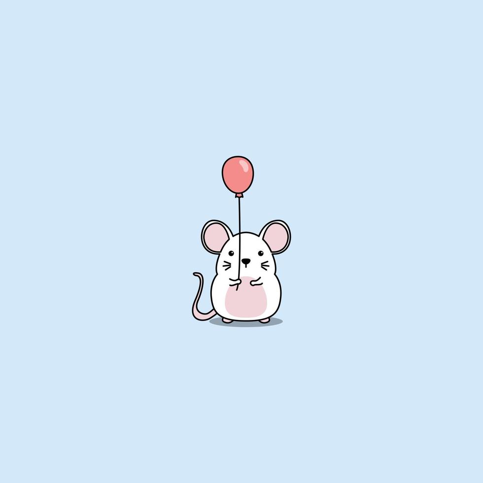 carino mouse tenendo il fumetto del palloncino vettore