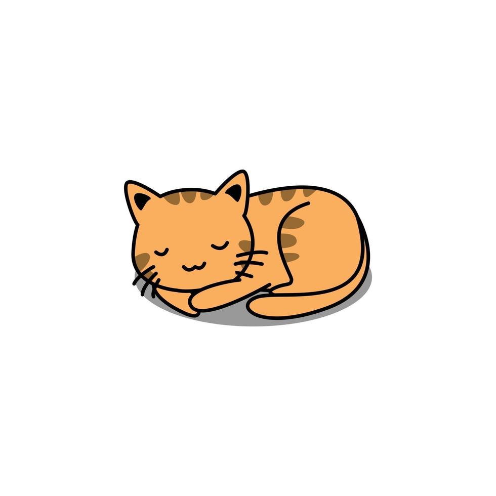 simpatico cartone animato gatto arancione che dorme vettore