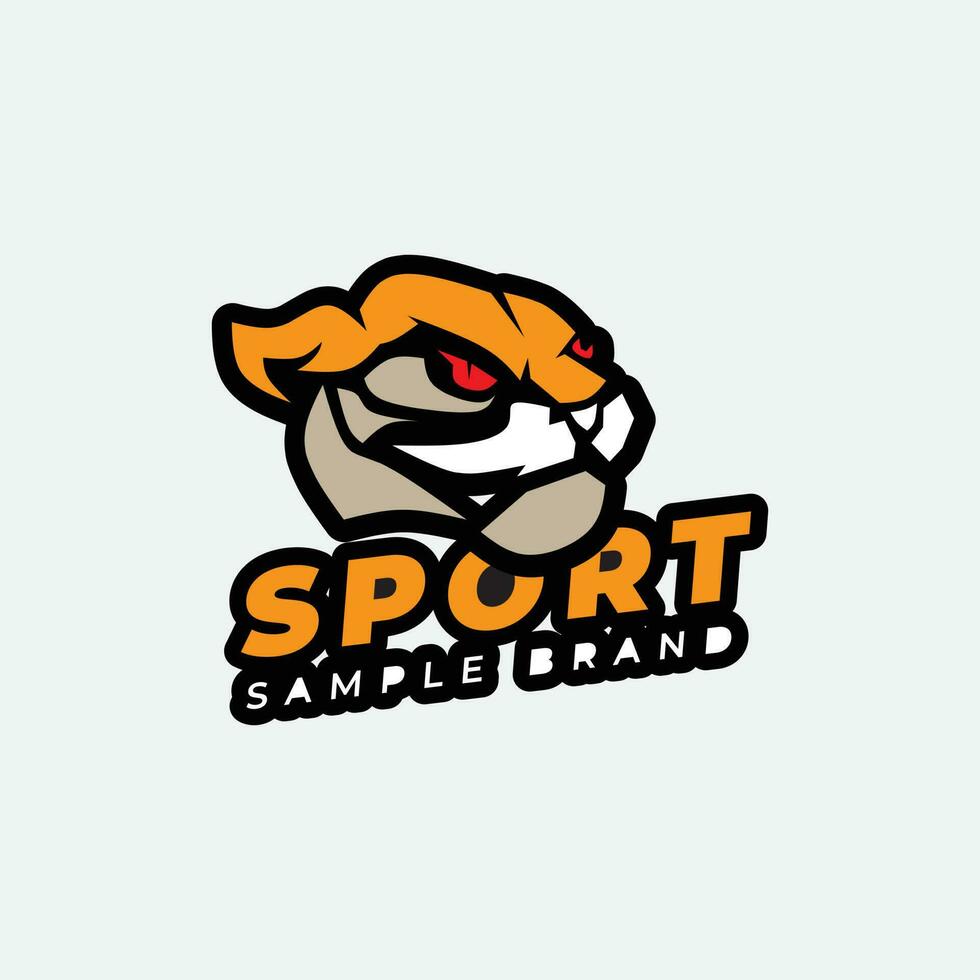 sport logo design nel il modulo di un arancia giaguaro testa, adatto per gli sport Marche vettore