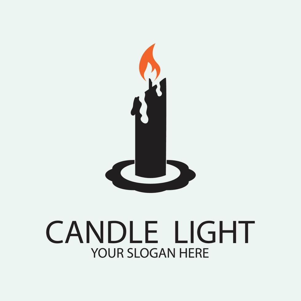 romantico lume di candela icona logo vettore