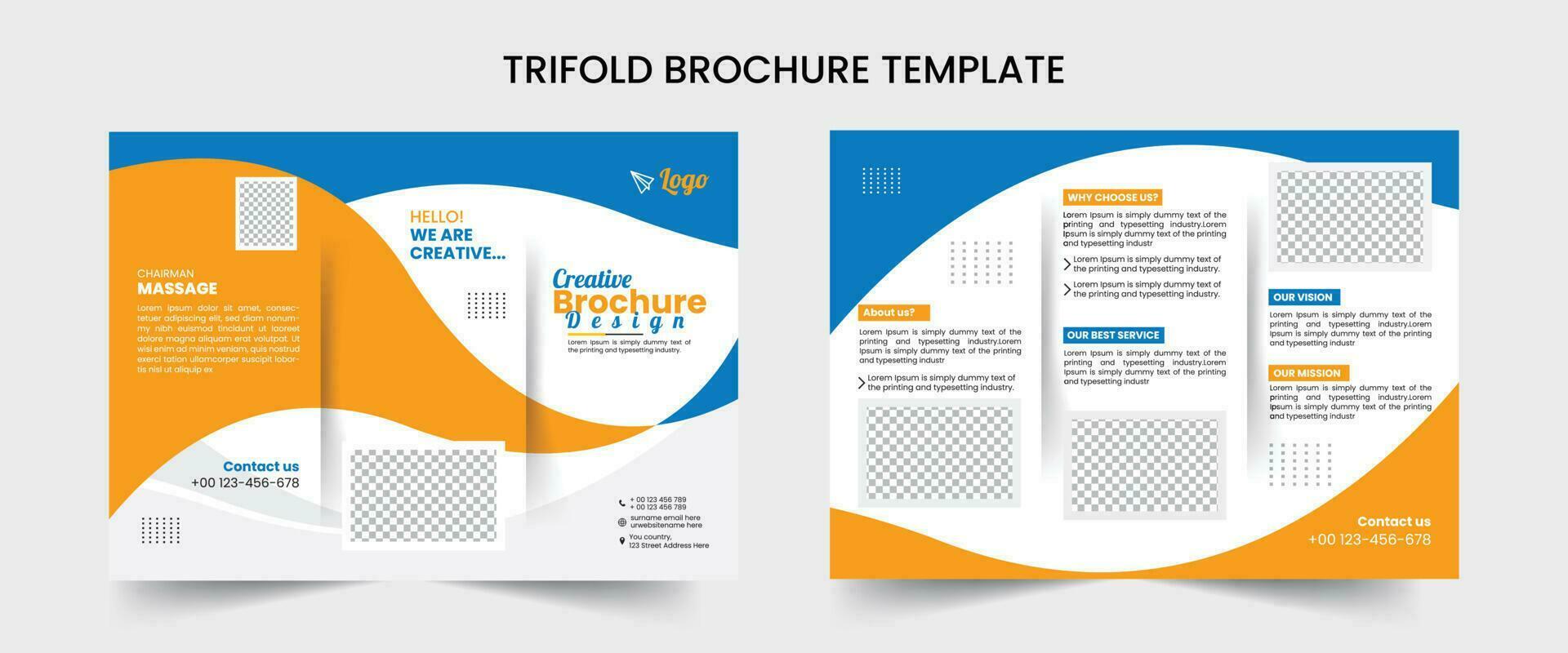 attività commerciale opuscolo modello nel tri piegare disposizione. aziendale design volantino con minimo design modello nel a4. vettore