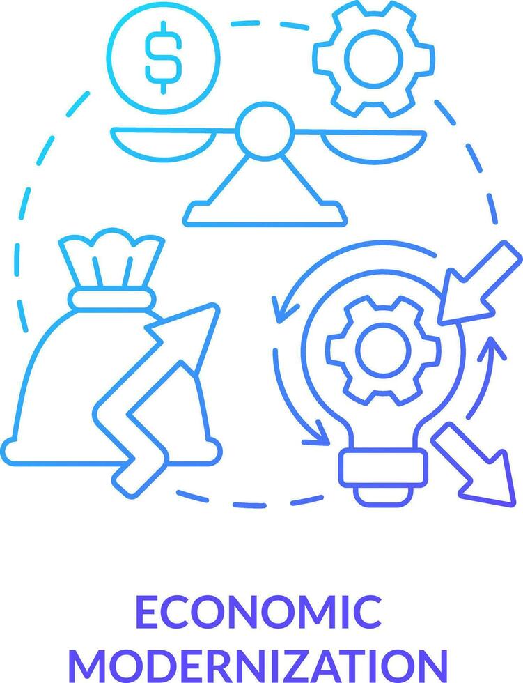 economico modernizzazione blu pendenza concetto icona. elettrificazione di edifici. netto zero pratica astratto idea magro linea illustrazione. isolato schema disegno vettore