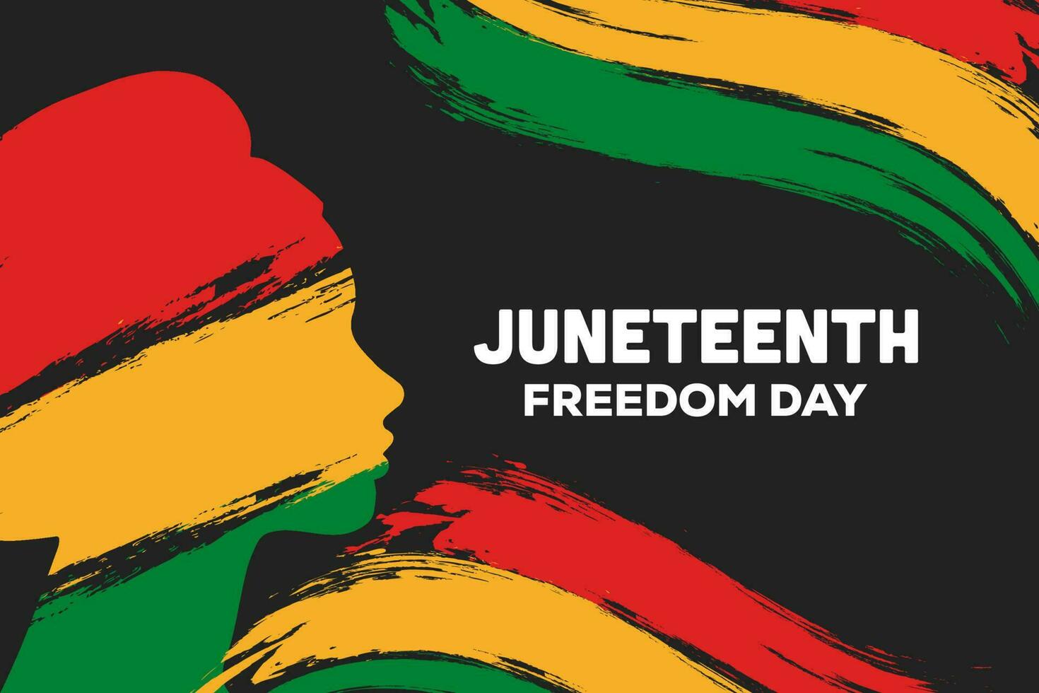 juneteenth la libertà giorno sfondo illustrazione con spazzola ictus effetto stile vettore