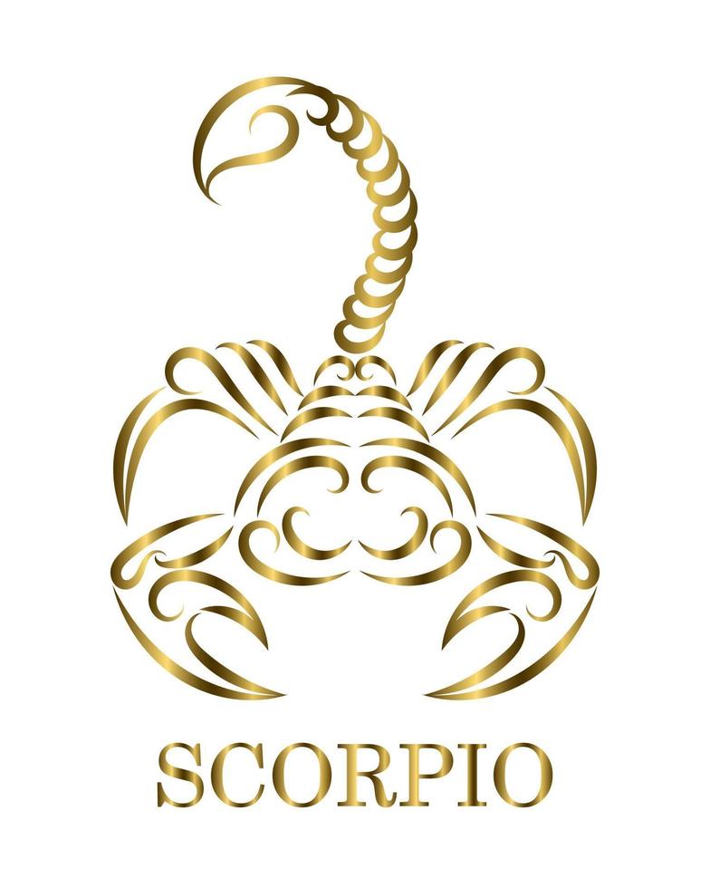 linea arte dello zodiaco Scorpione vettore