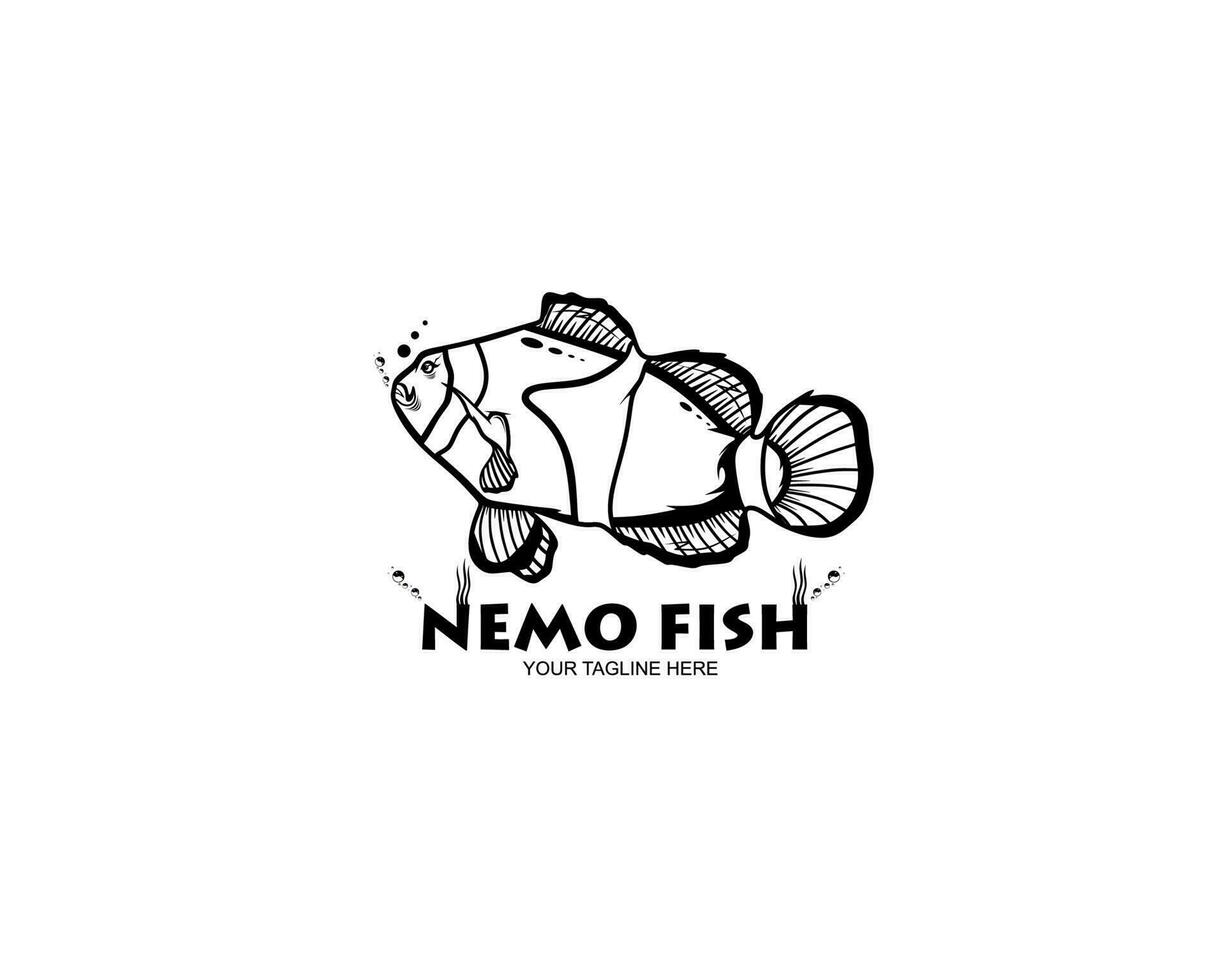 nemo pesce logo silhouette vettore design