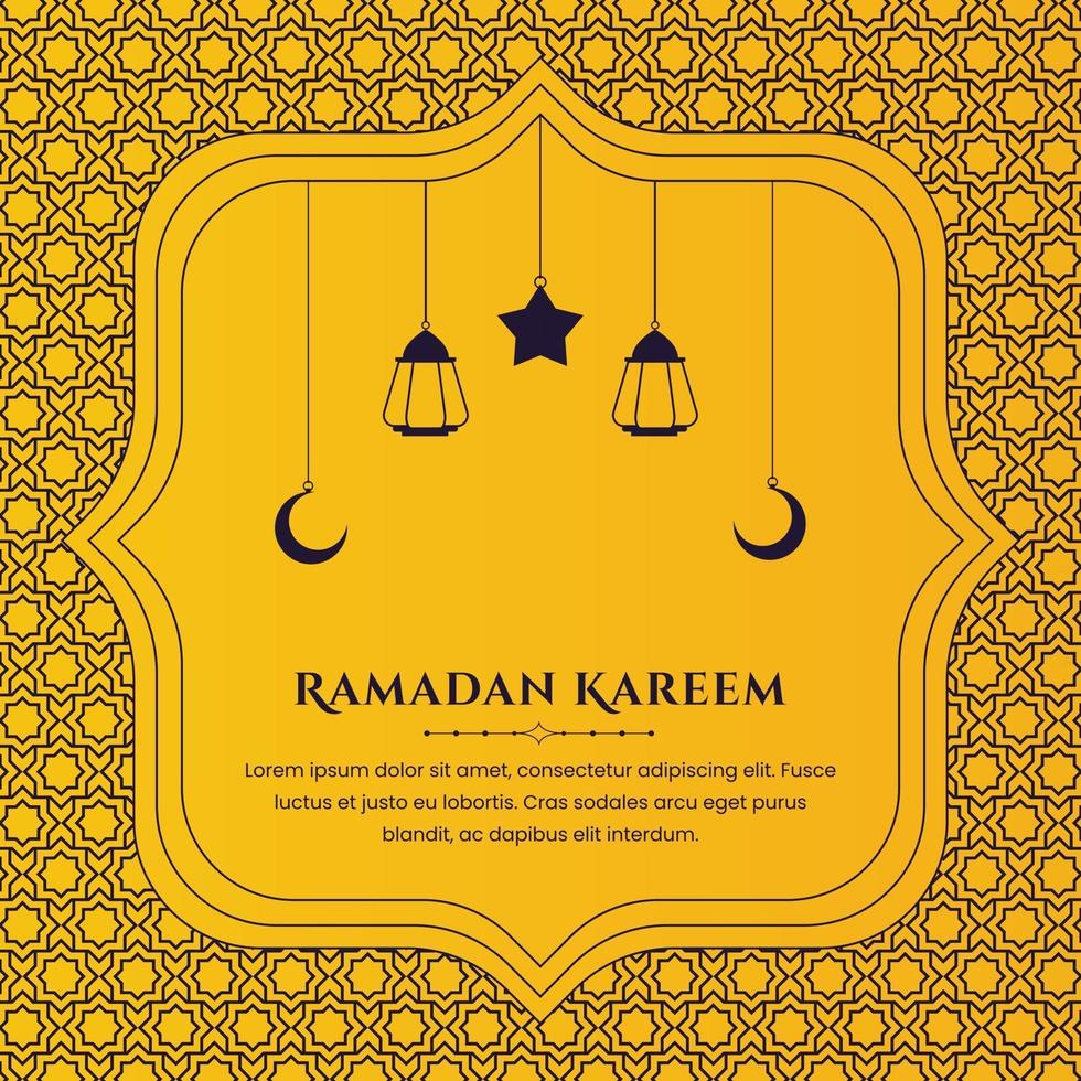 felice ramadan kareem saluto sfondo modello vettore gratuito