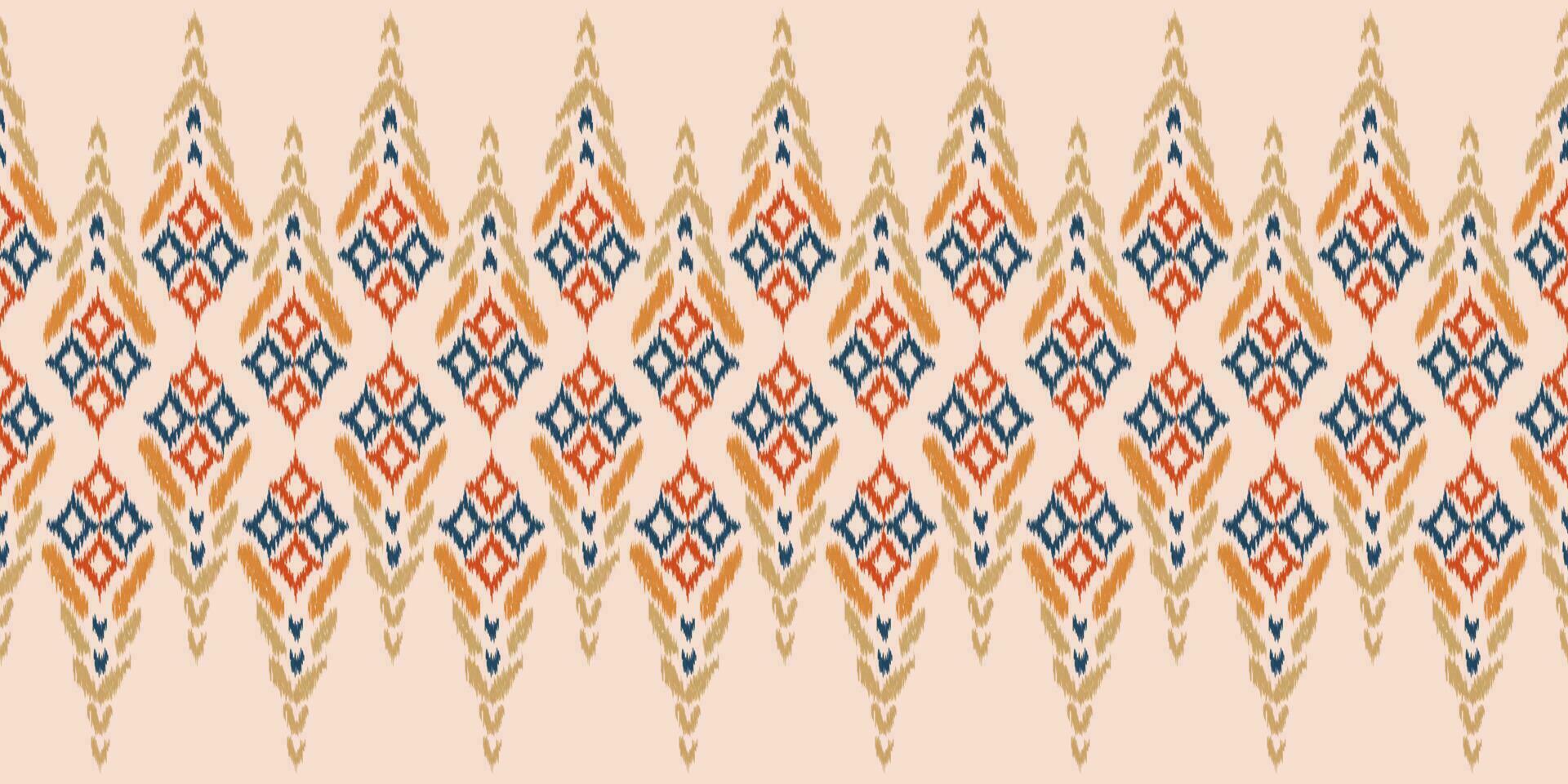 etnico astratto ikat arte. senza soluzione di continuità modello nel tribale, popolare ricamo, e messicano stile. azteco geometrico arte ornamento Stampa. design per tappeto, sfondo, vestiario, avvolgere, tessuto, coperchio, tessile. vettore