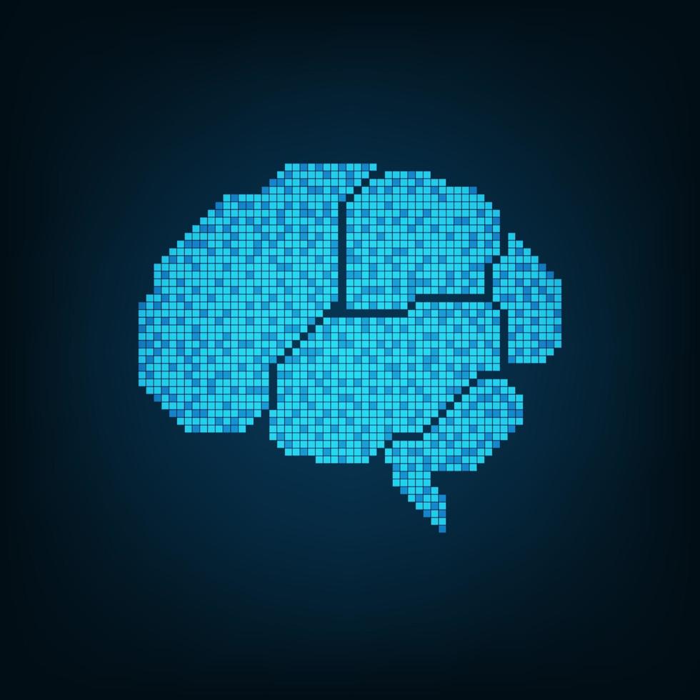 il cervello sotto forma di pixel vettore