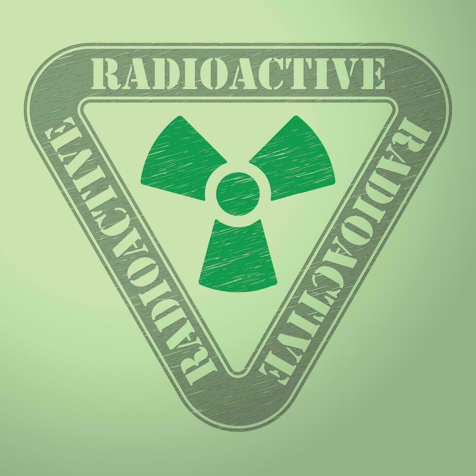 radioattivo avvertimento etichetta, isolato sfondo. vettore